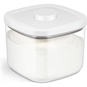 Airtight Rice Container 10 Lbs, Clear Plastic Food Storage Container Bin For Flour Sugar, Dry Food Holder with Easy Locking Lid for Kitchen Pantry Organization and Storage