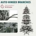 YITAHOME Pre-Lit Mountain Pine Flocked Christmas Tree with Remote, 7.5FT Pre-Decorated Hierarchical Tower Flocked Christmas Tree, 1278 Branch Tips, 550 Lights, 55 Pine Cones for Party Home Deco
