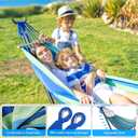 ANAGOO Double Hammock, Heavy Duty Portable, 500 lb Weight Capacity, Perfect for Both Indoors and Outdoors, 2 Person Hammock with Carrying Bag, Wide Blue