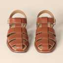 Amazon Essentials womens Closed Toe Fisherman Sandals (5, Tan)