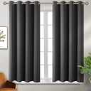 BGment Blackout Curtains 54 Inch Length 2 Panels Set, Dark Grey Room Darkening Curtains Black Out Thermal Grommet Curtains for Bedroom, 2 Panels, Each 46 x 54 Inch, Dark Grey