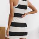 Womens Summer Ribbed Knit Tank Dress Sleeveless Casual Bodycon Mini Dress (S)