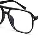FEISEDY Blue Light Blocking Glasses Fake Nerd Clear Square Computer Lightweight Pilot Glasses Frame Oversized B2866