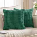JELLYMONI 2 PCS Coral Decorative Throw Pillow Covers 16x16in Inch, Corduroy Striped Boho Pillows Cover for Living Room Bed Sofa Couch, Spring Farmhouse Boho Home Decor