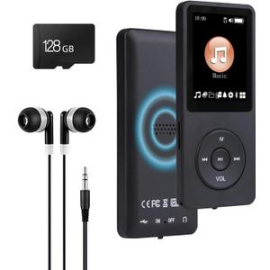 MP3 Player with Bluetooth 5.2 HiFi Sound, with Built-in Speaker/FM Radio/Voice Recorder/E-Book, Lossless Sound Multifunctional Mini Design Ideal for Sport Running (Earphones Included)