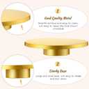 Wenqik 14 Inch Metal Gold Cake Stand with Cake Knife and Spatula, Round Dessert Table Display Stand Metal Dessert Tray Serving Platter for Party, Wedding, Birthday, Baby Shower, Anniversary