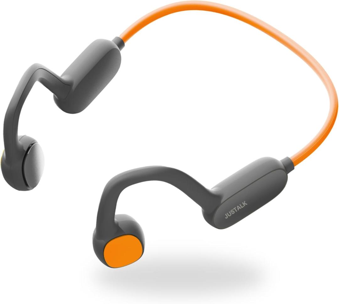 Kids Bluetooth Headphones Wireless Earbuds, Open Ear Headphones for Kids, Internal Mic, IPX5 Waterproof, 30g Lightweight & Robust, Air Conduction Non-in-Ear, 85dB Hearing Protection (Orange)