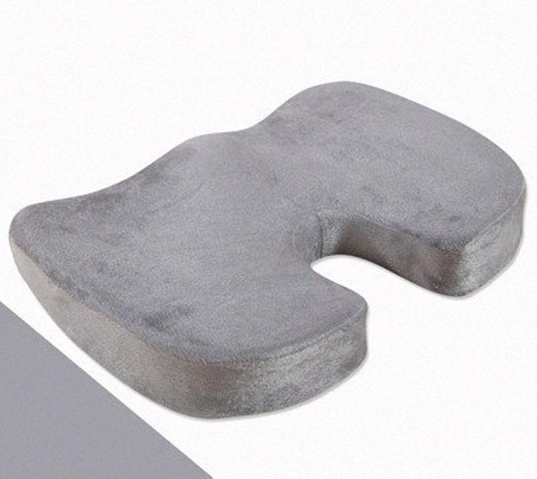 Seat Cushion, Memory Foam Office Chair Seat Cushion for Office Chairs/Car/Long Trip/Desk Chair/Gaming, Large Size for Sciatica & Hip & Tailbone Pain Relief, Sciatica Support (Light Gray)