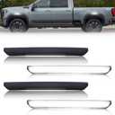 4 PCS Smoked LED Side Marker Light for Sierra 2500HD 3500HD 2020-2024, Full LED Strip White Front & White Rear Bumper Light, Pickup Truck Fender Driver Passenger Sidemarker Lamp - Smoked + White