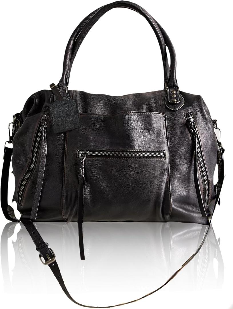 Women's Large Tote Bag City Tote Bag Purse with Zipper Women Vegan Leather Hobo Handbags with Adjustable Strap