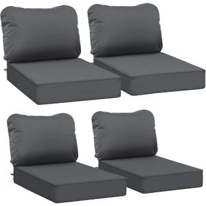 AAAAAcessories Outdoor Deep Seat Cushions, Waterproof, Fade-Resistant Patio Furniture Replacement Cushions, 24" x 24" x 5", Set of 4, Dark Gray (24x24-19'' Mid Back-4 Count) AAAAAcessories Outdoor Deep Seat Cushions, Waterproof, Fade-Resistant Patio Furniture Replacement Cushions, 24" x 24" x 5", Set of 4, Dark Gray (24x24-19'' Mid Back-4 Count)