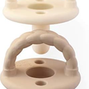 Itzy Ritzy Silicone Pacifiers for Newborn - Itzy Soother Pacifiers Feature Collapsible Handle & Two Air Holes for Added Safety; For Ages Newborn and Up, Set of 4 in Buttercream & Toast, 0-6M