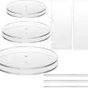 Coloch 11 Pieces Acrylic Cake Discs Set, Clear Cake Decorating Supplies with 6 Acrylic Discs, 2 Icing Scraper and 3 Center Dowel for 3 Tier Cake Making, Serving Bake Goods, 6.25/8.25/10.25 Inch