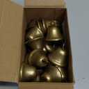 Gejoy 30 Pieces Craft Small Brass Bells for Crafts Mini Vintage Bells with Spring Hooks Tiny for Hanging Wind Chimes Making Dog Training Doorbell Wedding Decor, 1.65 x 1.5 Inch (Bronze)