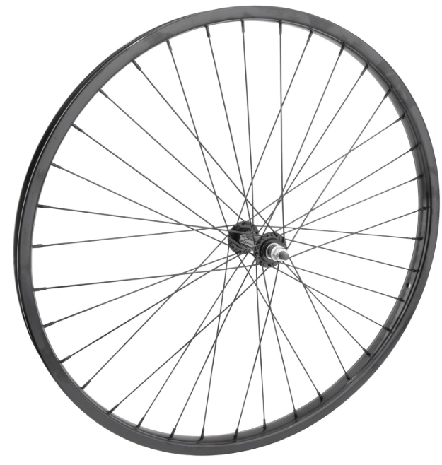 Wheel Master Front Bicycle Wheel 26", 36 Spoke, Steel Rim, Bolt-on Axle, Black