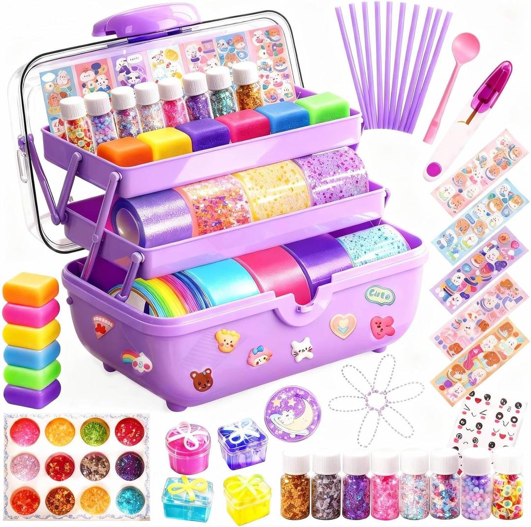 Nano Tape Bubble Kit for Kids, Squishy Maker Making Kit, Birthday Gifts for 4 5 6 7 8 9 Year Old Girls Girl, Kids Toys for Girls 4-6 6-8 8-10 10-12, Arts and Crafts for Kids Ages 4-8