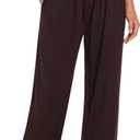 UEU Women's Casual Loose Wide Leg Cozy Pants Yoga Sweatpants Comfy High Waisted Sports Athletic Lounge Pants with Pockets (XX-Large, Dark Coffee)