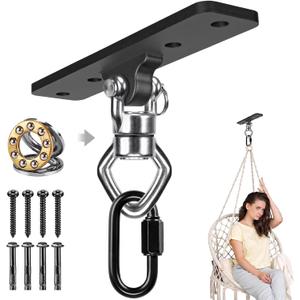 BeneLabel Ceiling Mount Swing Hanger with Bearing 900 LB Capacity Heavy Bag Hanger Stainless Steel Hanging Chair Mount 360 Swing Hardware for Aerial Silks, Punching Bag, Gymnast Ring