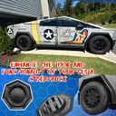 Wheel Center Caps for Tesla Cybertruck Accessories - Full Coverage Lug Nut Covers for Rims Exterior Protection with Removal Clip Installation, Set of 4