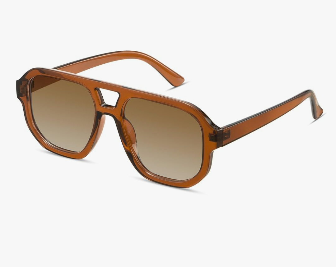 livho Trendy Polarized Square Aviator Sunglasses Women Men Square Eyewear Frame, Retro Sun Glasses for Women Men 2025 Shades