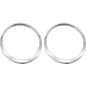 Headlight Trim Ring Compatible with Mini Cooper R55 R56 R57 R58 R59 2007-2015 1Pair Driver and Passenger Front Side Headlamp Bezel 51137149906 51137149905 (Silvery)