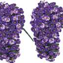 HyeFlora Artificial Flowers for Outdoors, 2pcs Faux Silk Pansies Flowers UV Resistant Fake Hanging Flower Plants for Outside Planters Porch Yard Patio Window Box (Mix Purple)