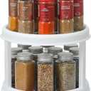 2 Tier 10" Turntable Lazy Susan Spice Organizer - Rotating Seasoning Rack for Pantry Cabinet Kitchen Countertop, Table Top Organizing - Multiuse Two Tier Rotating Organization Rack Spinner