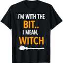 I´m With The Witch Funny Halloween Men T-Shirt, 3XL