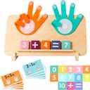 Preschool Learning Toys for Toddlers, Colorful Wooden Numbers Blocks, Finger Counting Montessori Toys for 3 4 5 Year Old