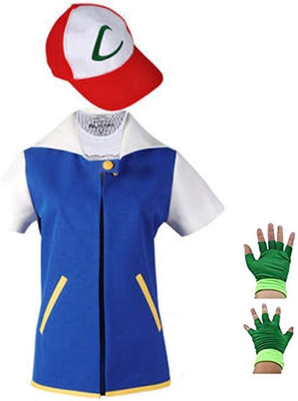 Costume Hoodie Cosplay Jacket Gloves Hat Sets for Trainer (Medium, Blue)
