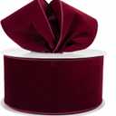 Meseey 4 Inch 50 Yards Burgundy Velvet Wired Ribbon - Premium Soft Velvet Ribbon with Wire Edges for Christmas, Wedding, Thanksgiving, Gift Wrapping, DIY Crafts & Holiday Decor