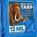 Artpuch Heavy Duty Tarp Customized Finished Size 3x7 FT, 12 Mil Waterproof Poly Tarps with Grommets, Multipurpose Protective Tarp Cover for Outdoor Camping, Blue