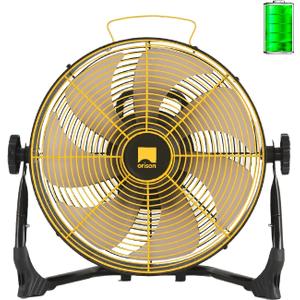 Orison 12" Portable Battery Operated Floor Fan, High-Velocity Floor Fan,Cordless Fan for Camping, Travel, Tents, Hurricanes, and Home Use