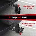 Adjustable Trailer Drop Hitch, Truck Tow Hitch for 2 inch Receiver, Heavy Duty Aluminum Tri Ball with Shackle for Towing, 6" Drop and Rise Mount 18500 LBS GTW, 4 Silencer Pads