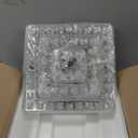 Cainjiazh 11.8" Crystal Chandelier LED Crystal Flush Mount Ceiling Light Modern Chandeliers Square Ceiling Light for Bedrooms Hallway Kitchen Office (6500K Cool White) Without Remote Control