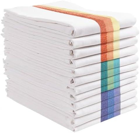 GREEN LIFESTYLE Kitchen Dish Towels Set of 9-Tea Towels 100% Cotton. Large Dish Cloths 28"x20" Soft and Absorbent Great for Home or Restaurant