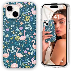 Magnetic for iPhone 15 Case Cute for Women, [Compatible with Magsafe][Drop Protection] Slim Colorful Flowers Oil Painting Printed Girly Floral Phone Case for iPhone 15