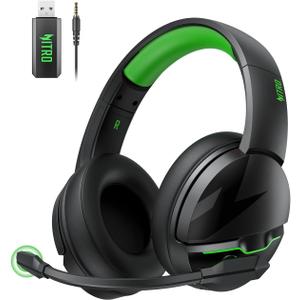 acer Wireless Gaming Headset, PS5 Headset with 2.4GHz for Ps5, Ps4, PC, Switch, Bluetooth 5.3 + 100Hrs Gaming Headphones with Noise Canceling Mic for Laptop, Mobile, Mac, 50mm Drivers (Green)