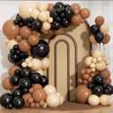 Black and Brown Balloons Arch Kit - 184Pcs Black Brown Nude Balloon Garland Kit for Western Cowboy Baby Shower Boy First Rodeo Wild West Country Birthday Farm Fiesta Theme Party Decorations