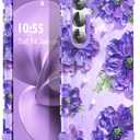 for Galaxy S25 Plus 5G Case,3 in 1 Oil Painting Flower Pattern Heavy Duty Protection Silicone Rubber Bumper+Hard Plastic Protective Cover for Samsung Galaxy S25 Plus,Purple