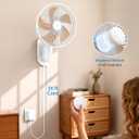 10” Small Wall Mount Fan with Light and Remote Control, RV FAN with Powerful Airflow,90° Oscillating, 4 Speeds, Timer, 180° Adjustable Tilt, for Home/RV, Bedroom, Small Space Applications
