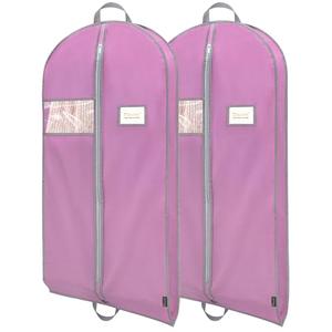 BALEINE 2PK Heavy Duty Garment Bag with Shoe Storage Travel Bag for Dresses, Suit, Coats Travel Essential (43", Pink)