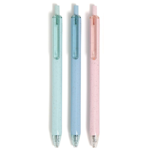 Detail Pin Penjepit Kertas Koleksi Nomer 51,  U Brands U-Eco Recycled Gel Click Pens, Set of 3, Pastel Speckle, Medium (0.7 mm) Point, Black Ink