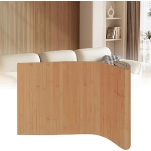 96" x 48" Natural Bamboo Wall Panel, Natural Flexible Pole Wrap Decorative Wall Panel, Wainscoting Wall Cladding Paneling for Living Room,Bedroom,Office,Ceiling Decor(Carbonized)