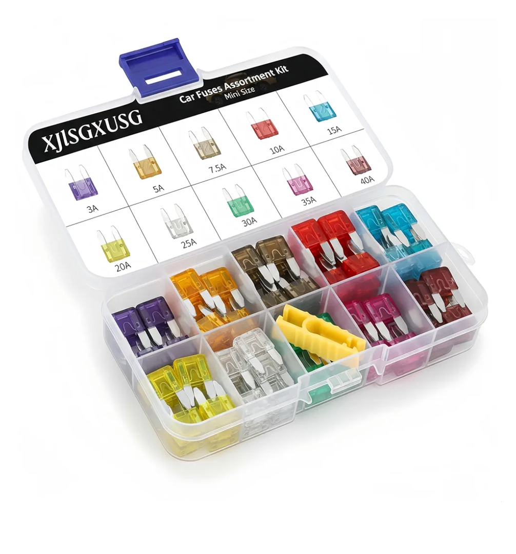 130 Pcs Mini fuses Kit, Blade Fuse Assortment Kit(3A/5A/7.5A/10A/15A/20A/25A/30A/35A/40A) (with Puller Tool) for Car, Marine, Truck, RV Fuse Replacement, Pack of 3 