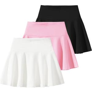 3 Pack Girls Pleated Tennis Skirts Athletic Active Flowy Skirt Set 3-12Y (5-6 Years, Multicolor)