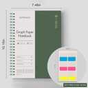 EMSHOI Graph Paper Spiral Notebook 7.48" x 10.15" - B5 Graph Paper Notebook, 2 Pack 320 Pages 100gsm Thick Grid Paper, Plastic Hardcover Journals for Writing Engineering Graphing Work School Supplies (BrownGreen)