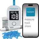Trackstar Blood Glucose Kit | Monitor, Strips, Lancets, Lancing Device | Trackstar Monitoring App | Bluetooth iOS & Android Compatible | Measure, Track, and Share Results