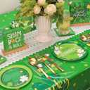 St. Patrick's Shamrock Party Supplies, Irish Clover Themed Disposable Plates Napkins and Tablecloth Tableware Set for Irish Shamrock and Roll Party Happy Saint Patricks Party Decorations, Serve 25