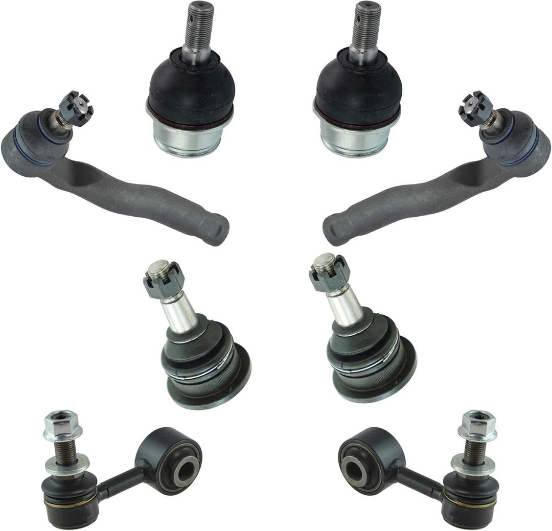 TRQ Front Steering & Suspension Kit Ball Joint Sway Bar Stabilizer Link Tie Rod Compatible with 2008-2022 Toyota Sequoia 2007-2021 Tundra